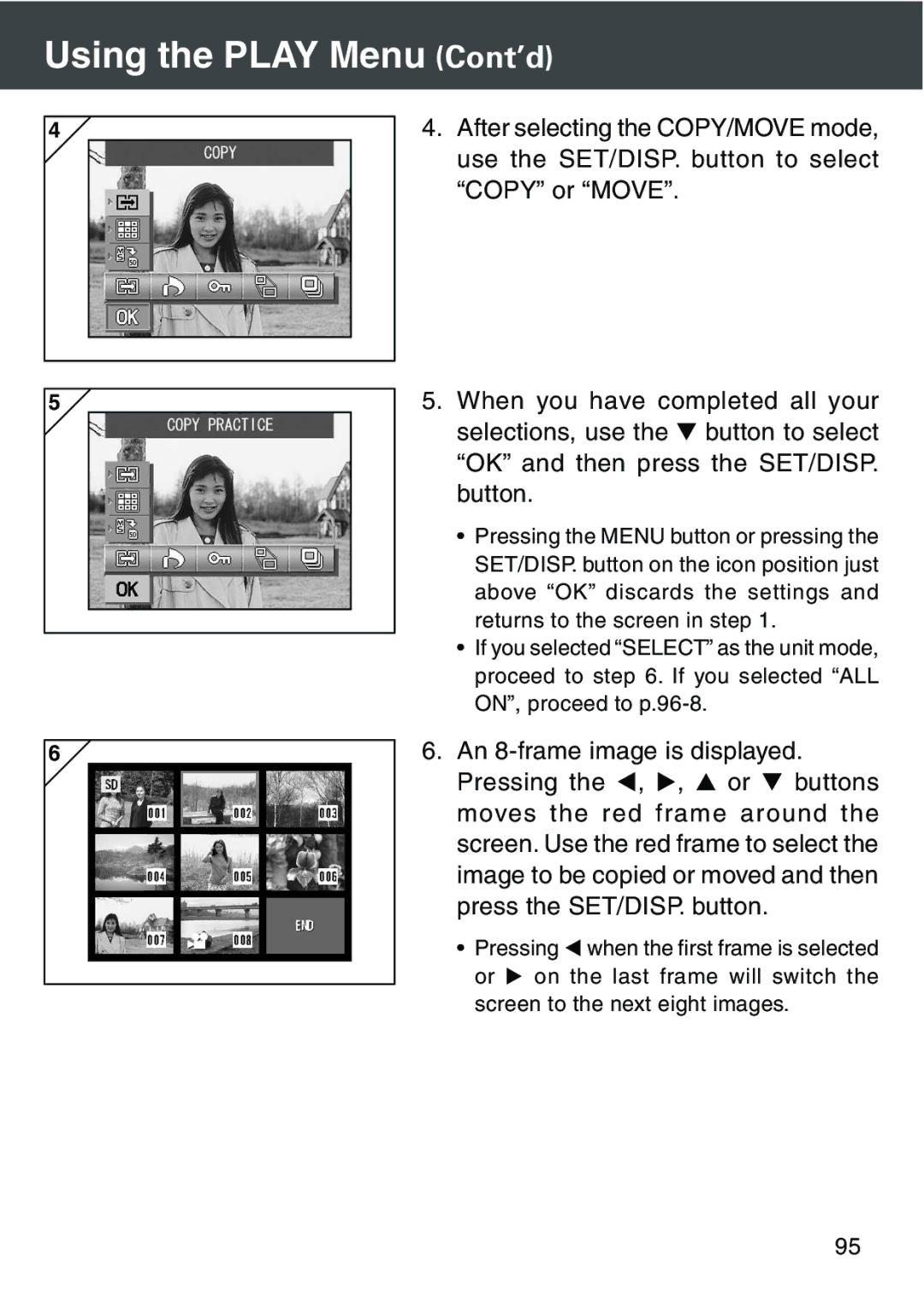 Konica Minolta KD-420Z user manual Using the Play Menu Cont’d 