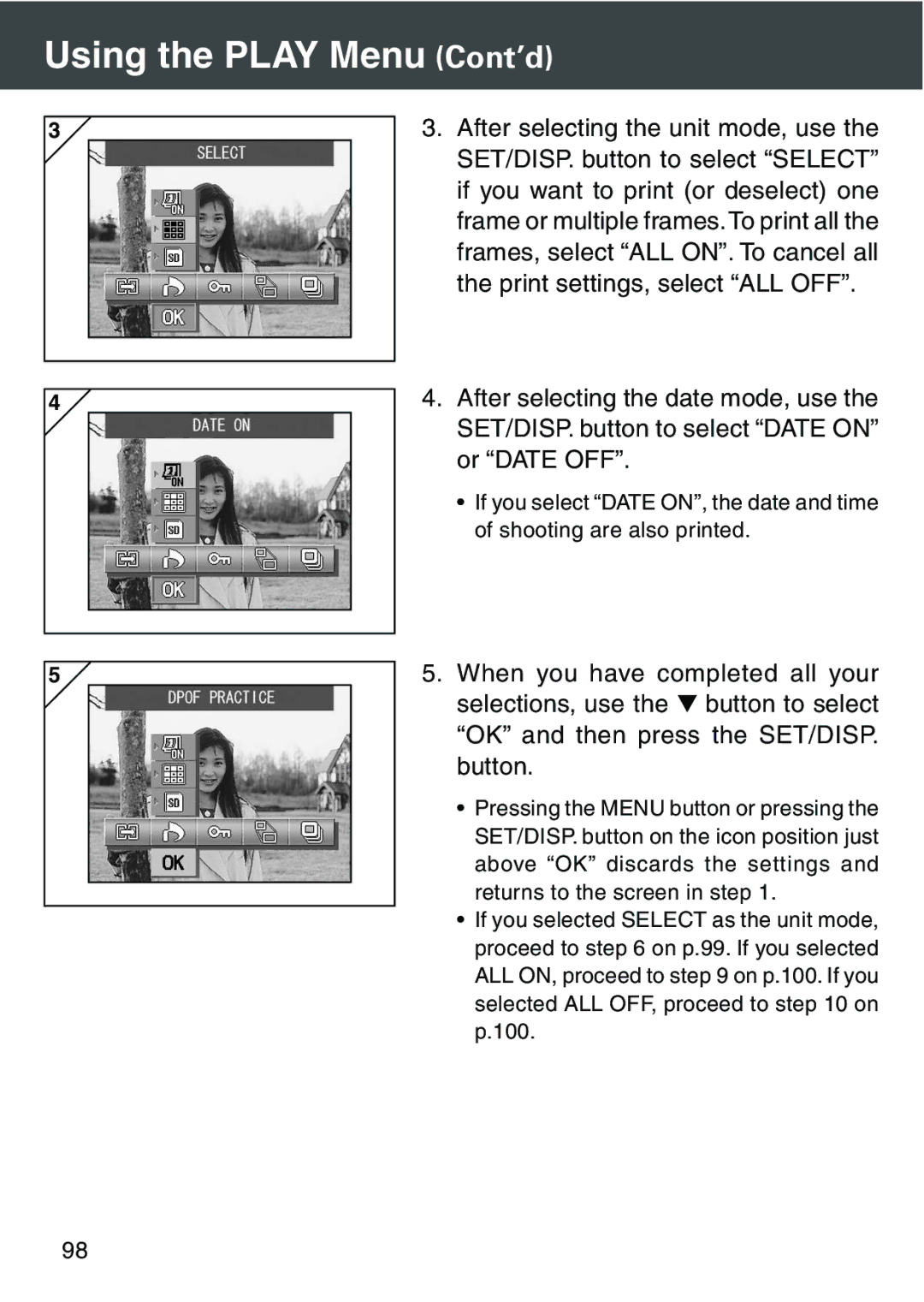 Konica Minolta KD-420Z user manual Using the Play Menu Cont’d 