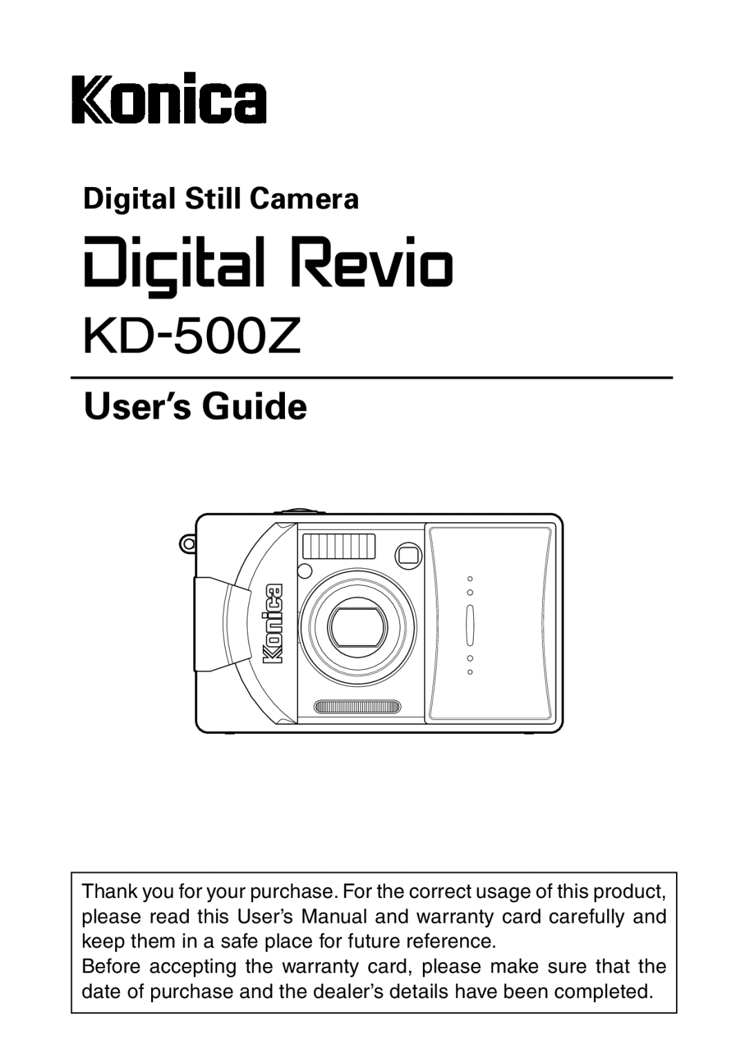 Konica Minolta KD-500Z user manual User’s Guide 