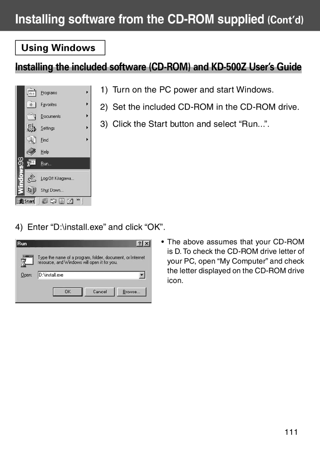 Konica Minolta KD-500Z user manual Using Windows 