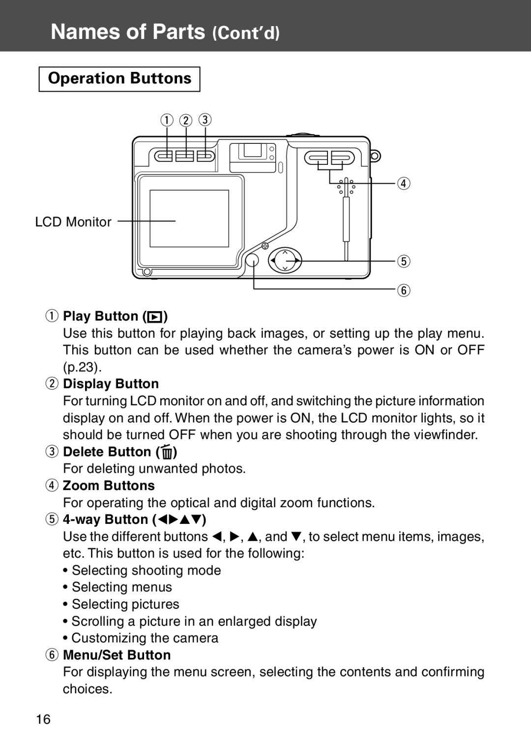 Konica Minolta KD-500Z user manual Operation Buttons, Play Button 