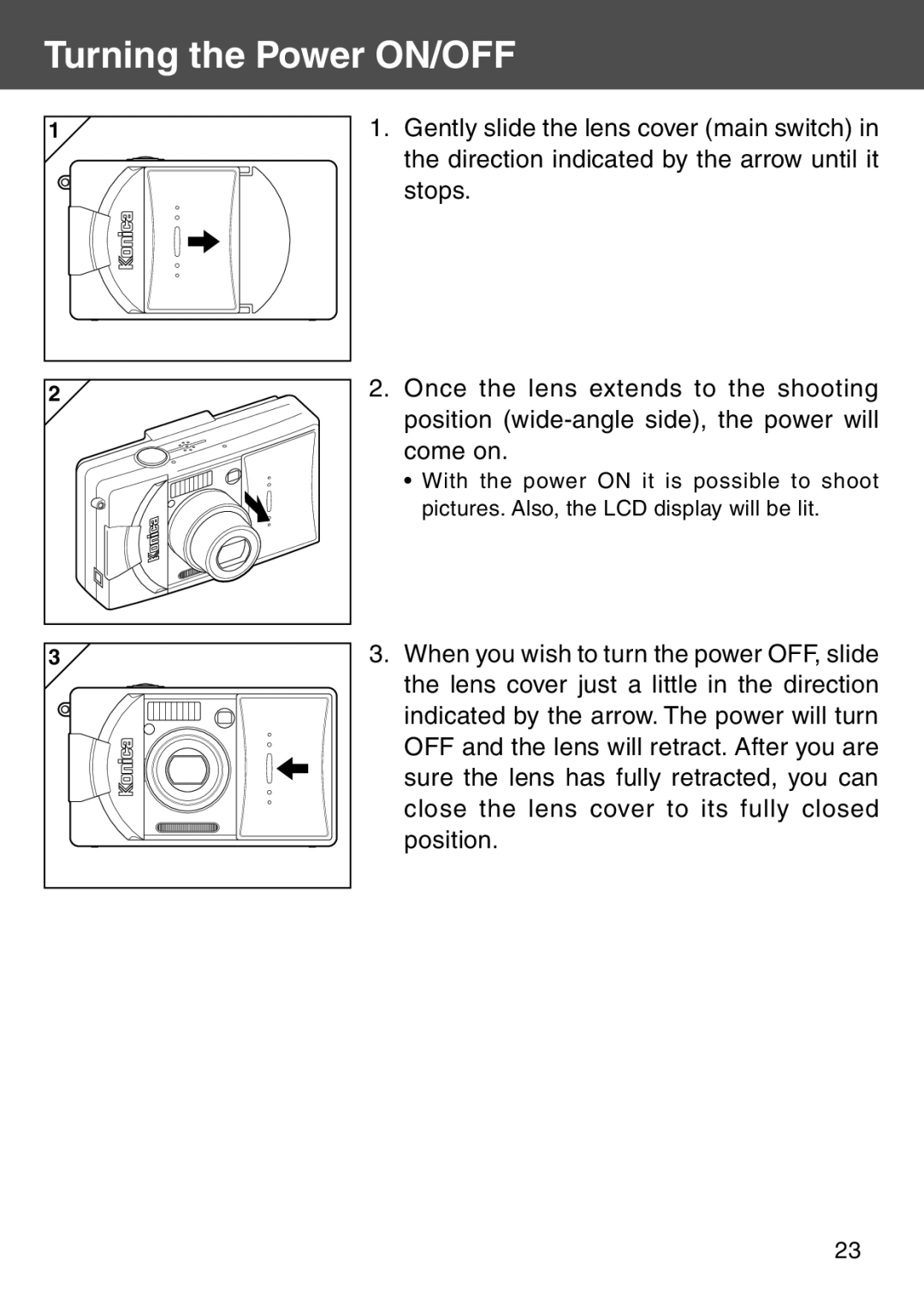 Konica Minolta KD-500Z user manual Turning the Power ON/OFF 