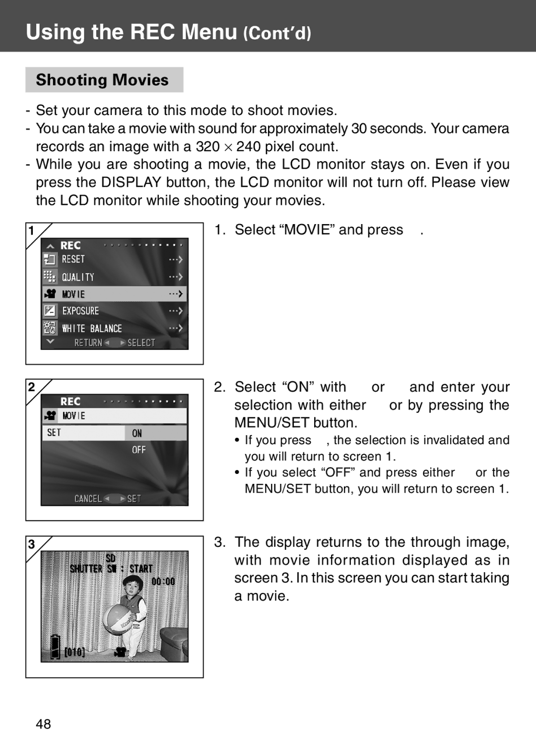 Konica Minolta KD-500Z user manual Shooting Movies 