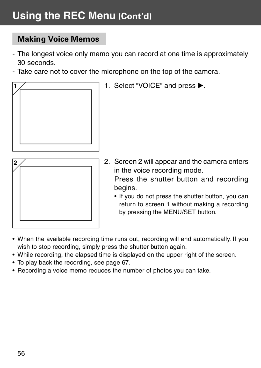 Konica Minolta KD-500Z user manual Making Voice Memos 