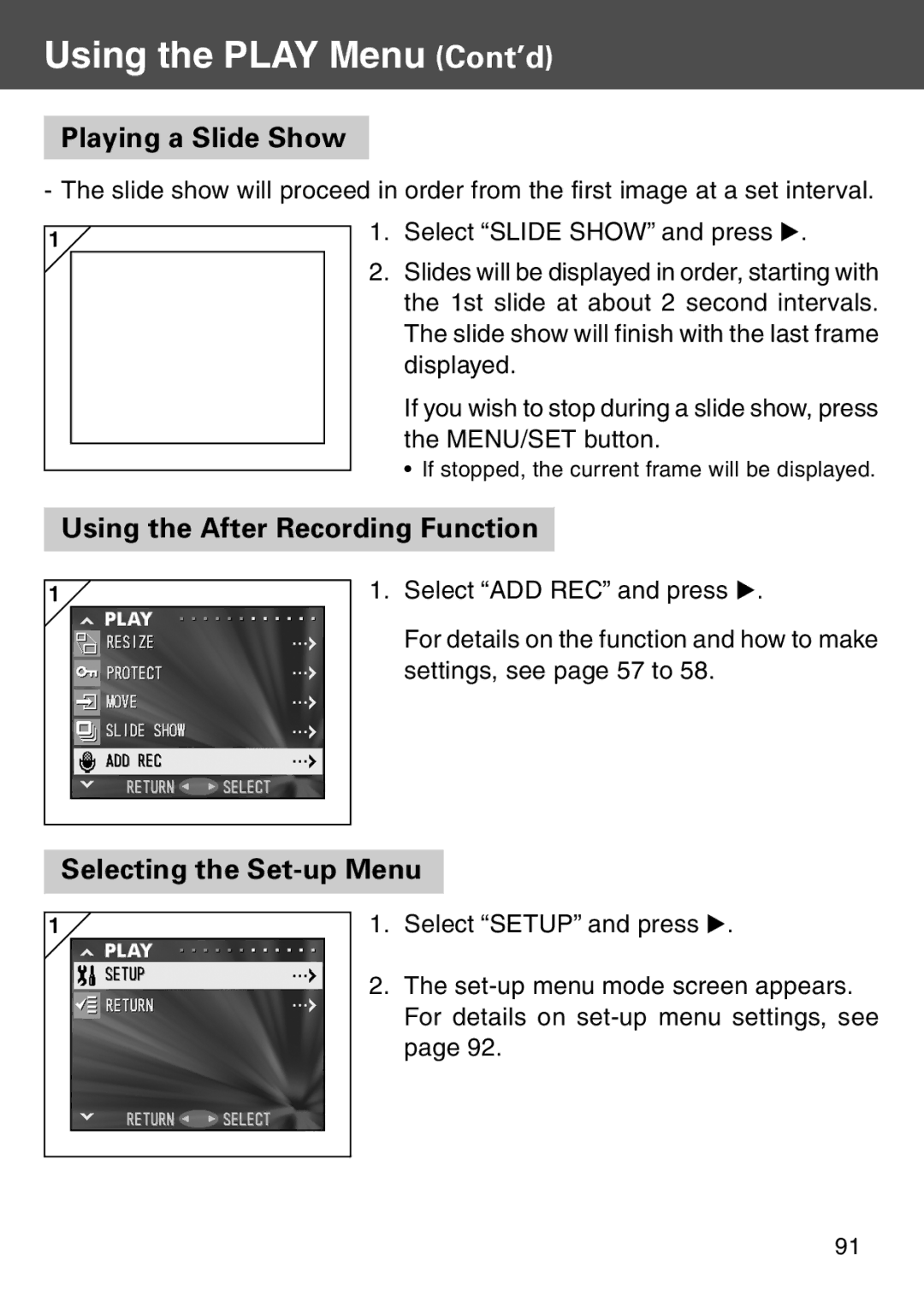 Konica Minolta KD-500Z user manual Playing a Slide Show, Using the After Recording Function 