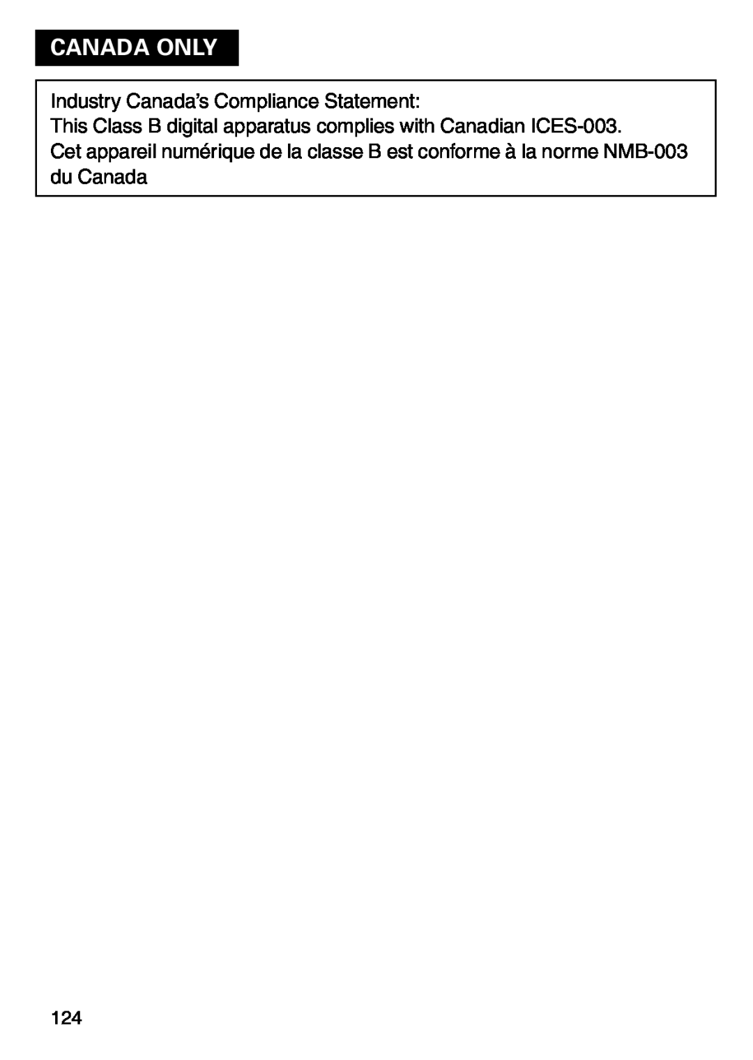 Konica Minolta KD-500Z user manual Canada Only, Industry Canada’s Compliance Statement 