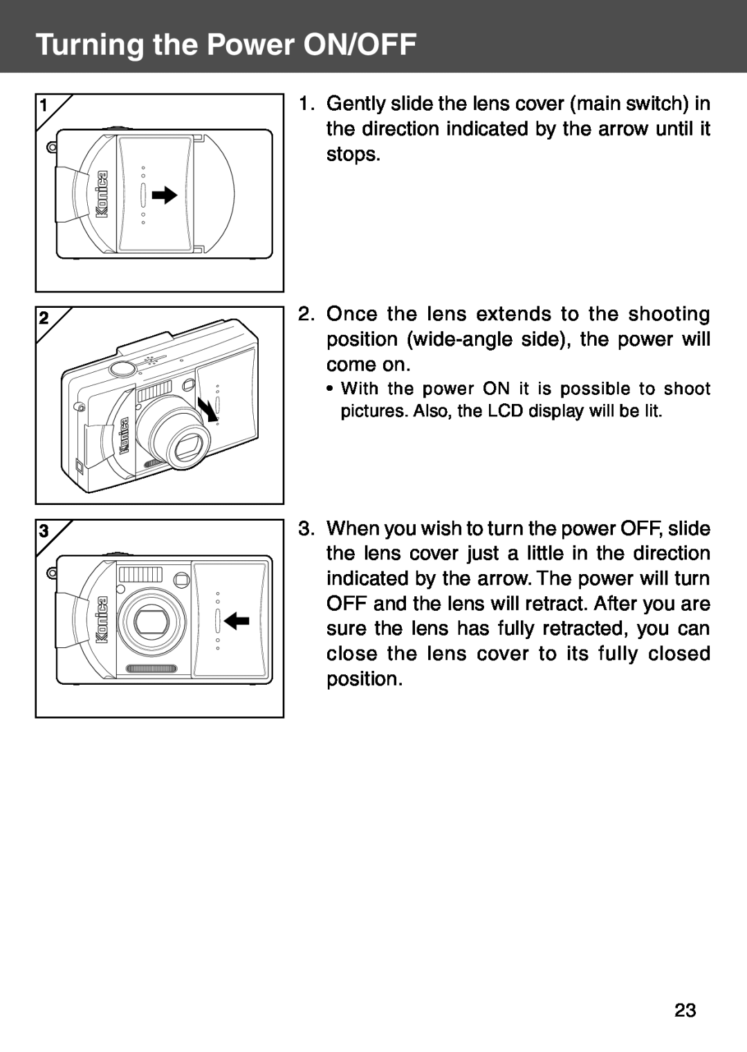 Konica Minolta KD-500Z user manual Turning the Power ON/OFF 