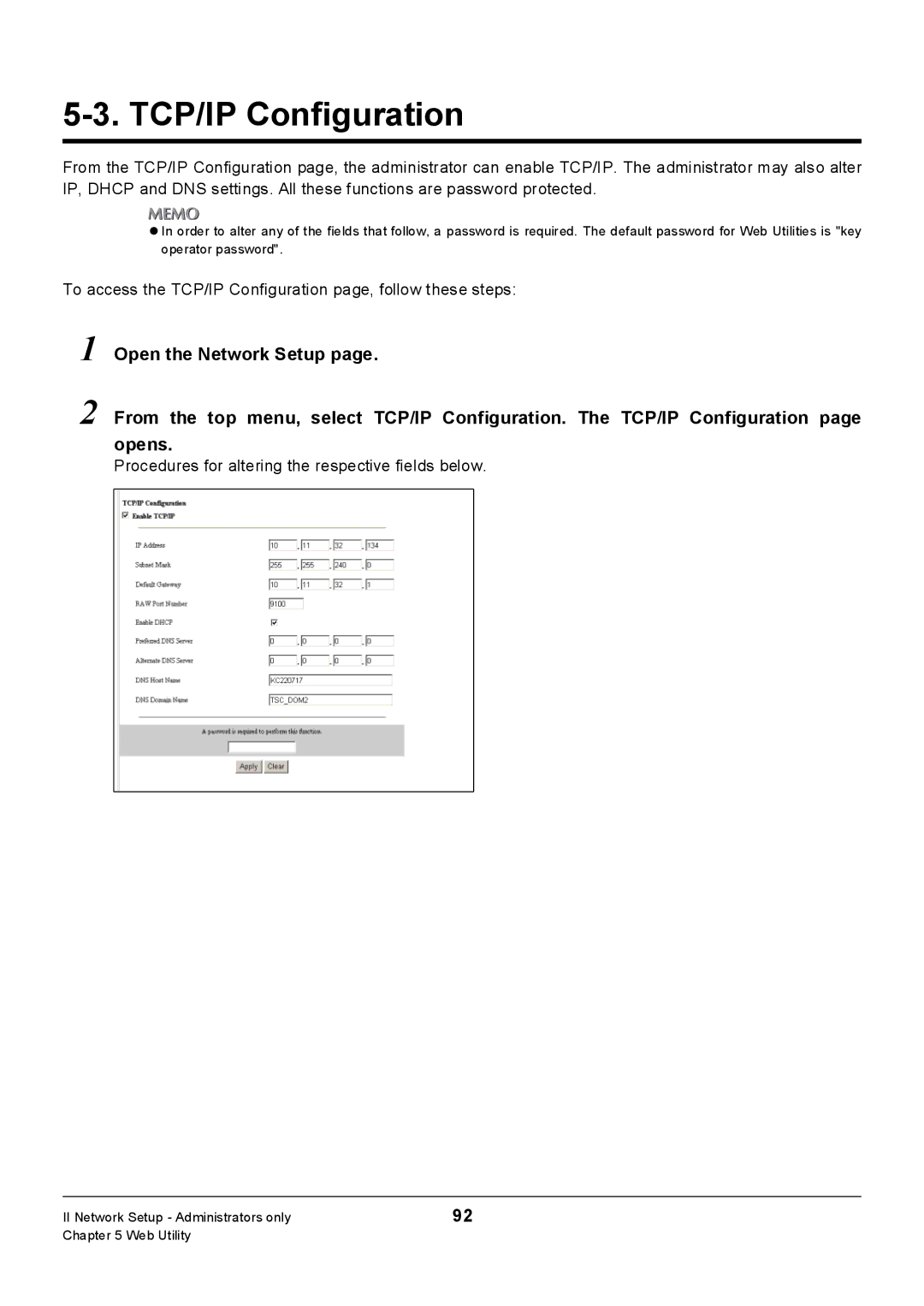 Konica Minolta 7228, Konica 7222, 7235 manual To access the TCP/IP Configuration page, follow these steps 