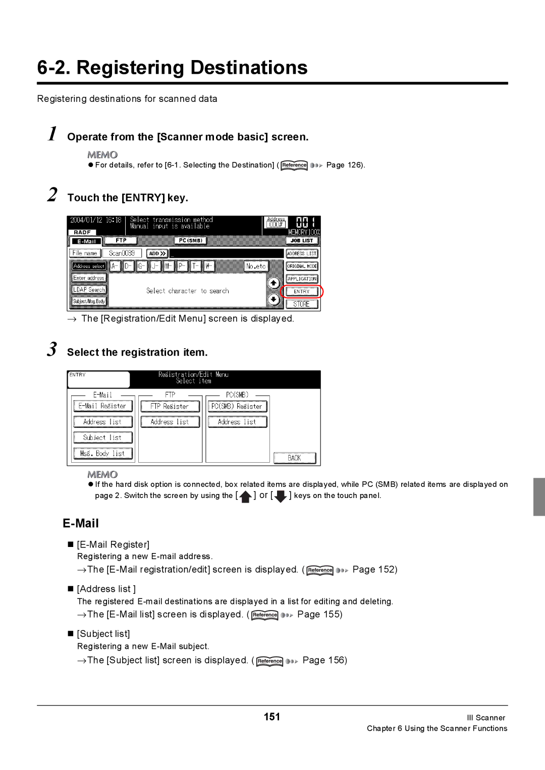 Konica Minolta 7235, Konica 7222, 7228 manual Registering Destinations, Mail 