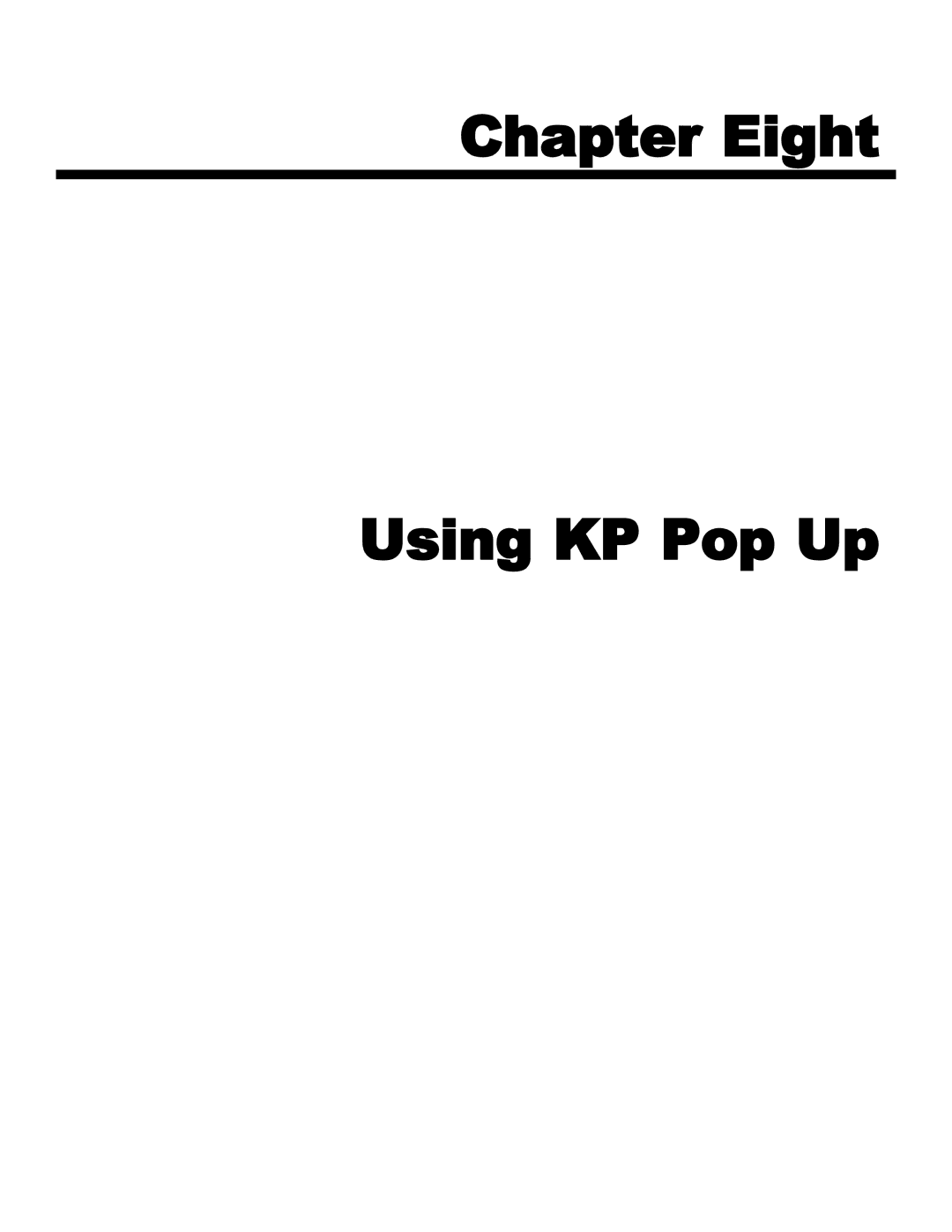 Konica Minolta manual Chapter Eight Using KP Pop Up 