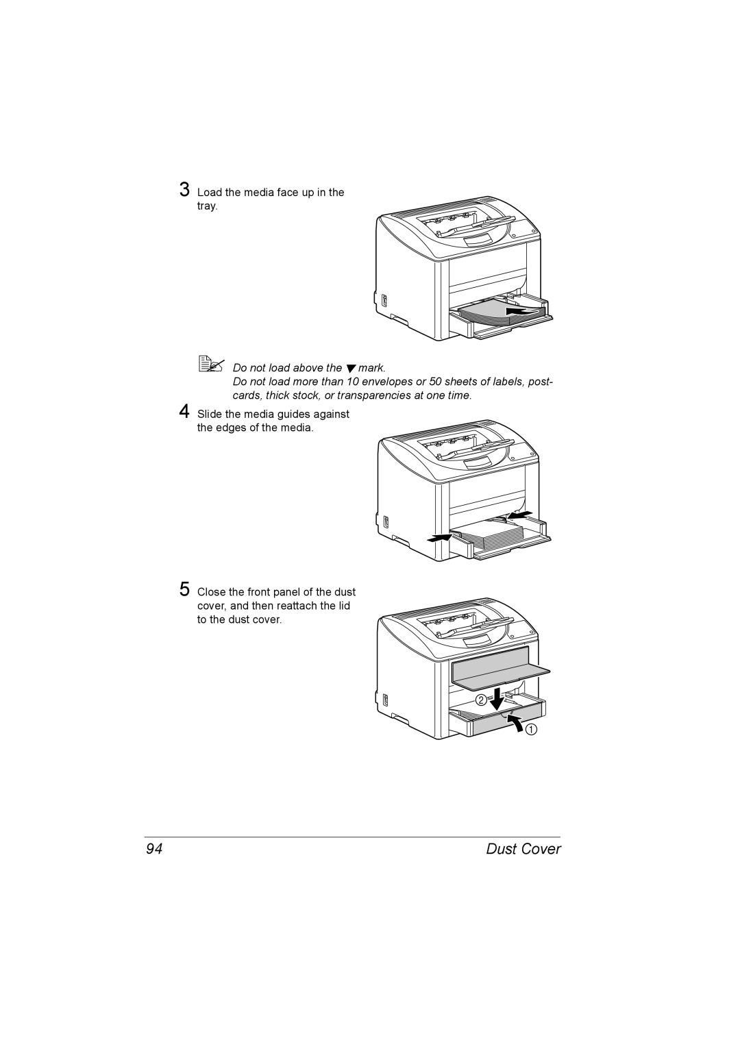 Konica Minolta magicolor 2500W, A00V-9563-00A, 1800816-001A manual Load the media face up Tray 