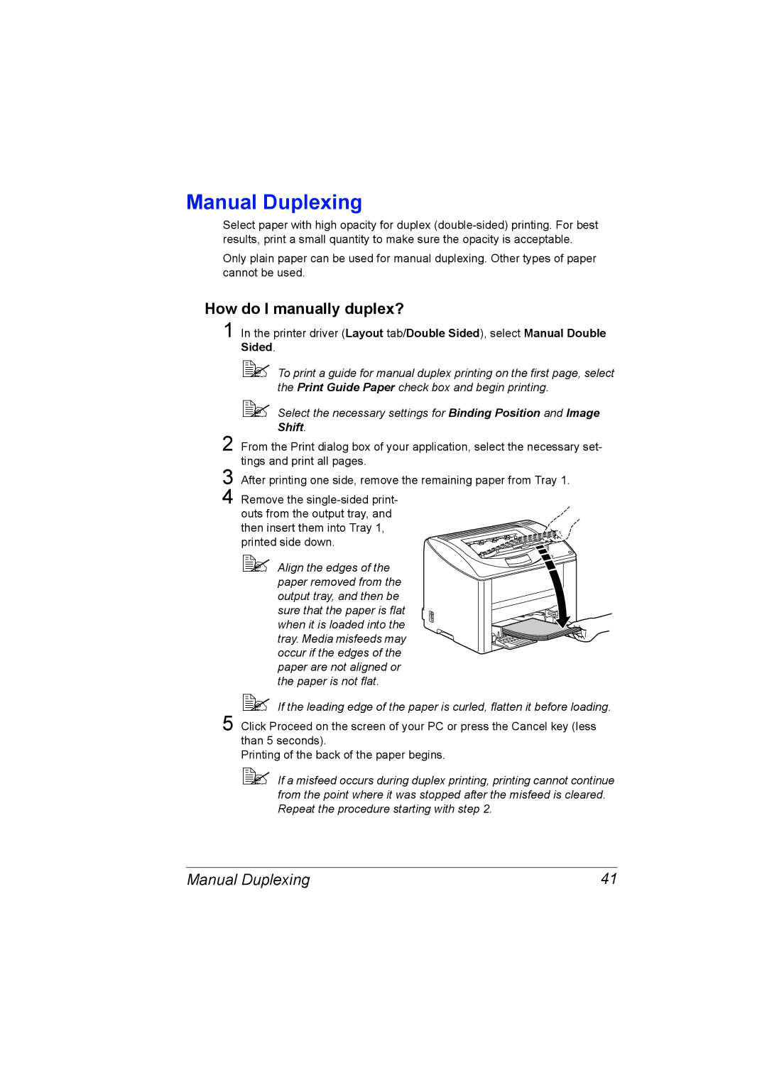 Konica Minolta A00V-9563-00A, magicolor 2500W, 1800816-001A Manual Duplexing, How do I manually duplex? 