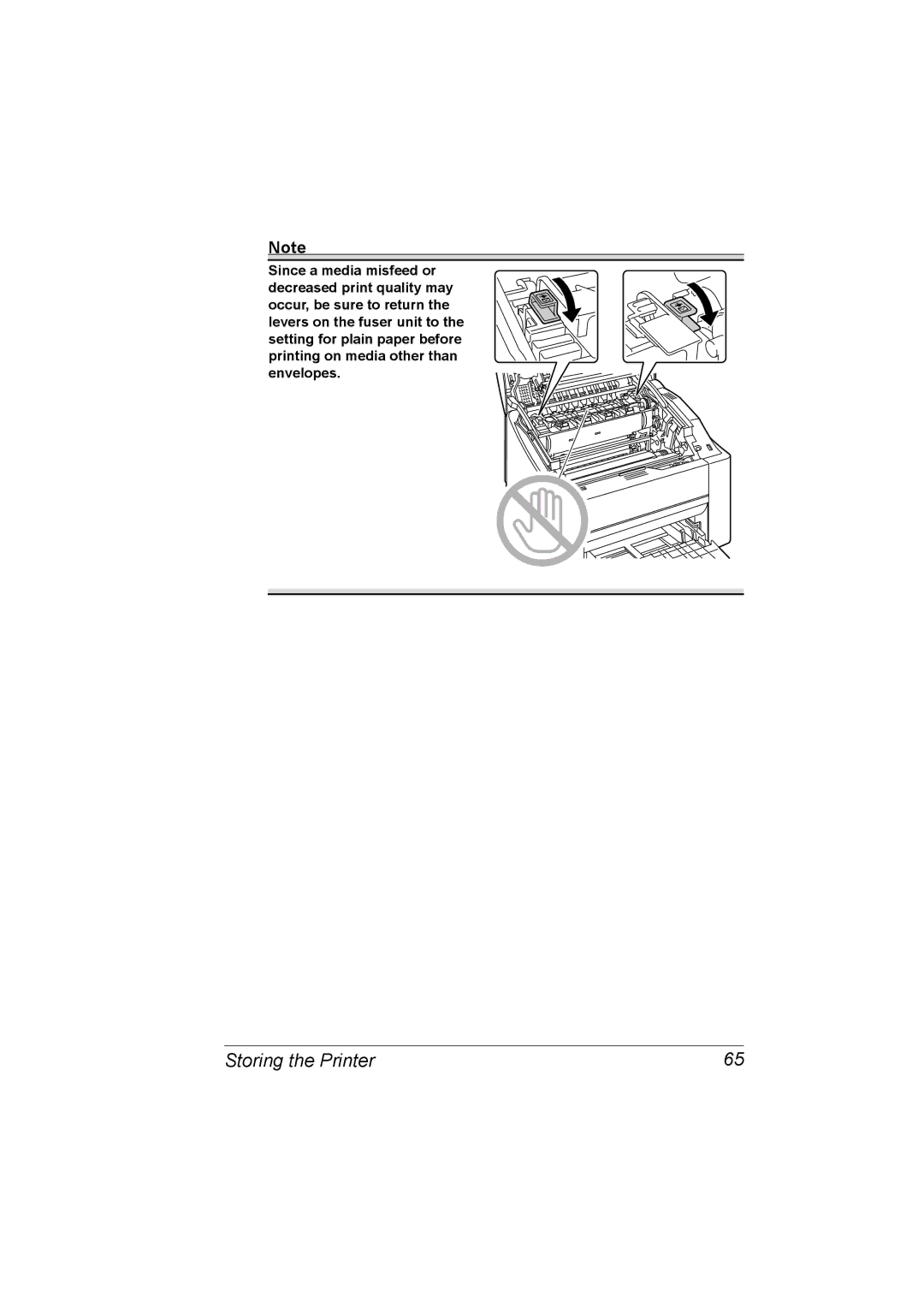 Konica Minolta A00V-9563-00A, magicolor 2500W, 1800816-001A manual Storing the Printer 