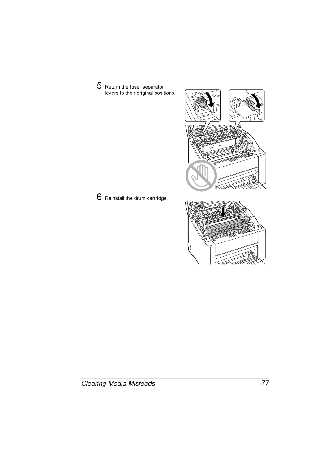 Konica Minolta A00V-9563-00A, magicolor 2500W, 1800816-001A manual Reinstall the drum cartridge 