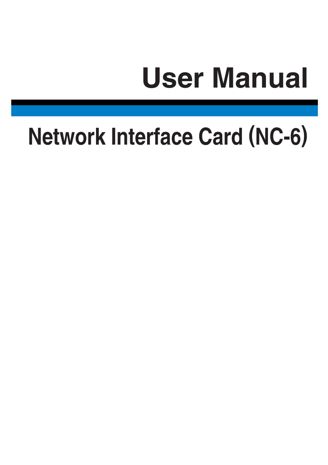 Konica Minolta user manual Network Interface Card NC-6 