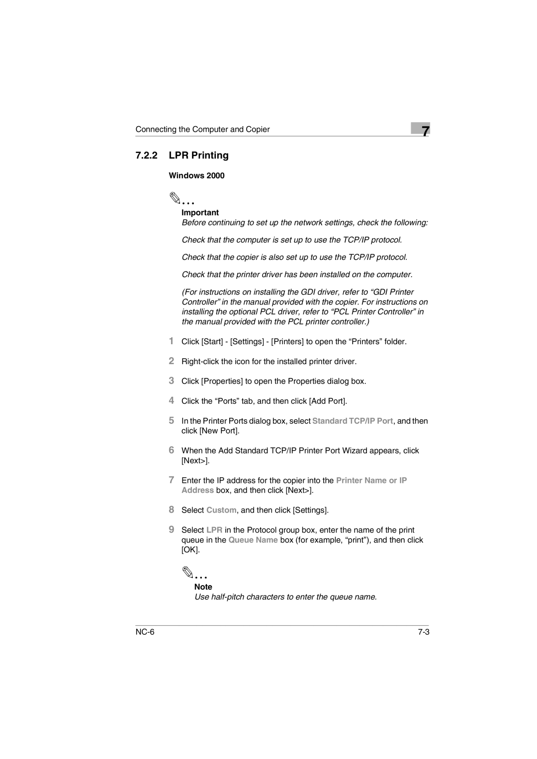 Konica Minolta NC-6 user manual 