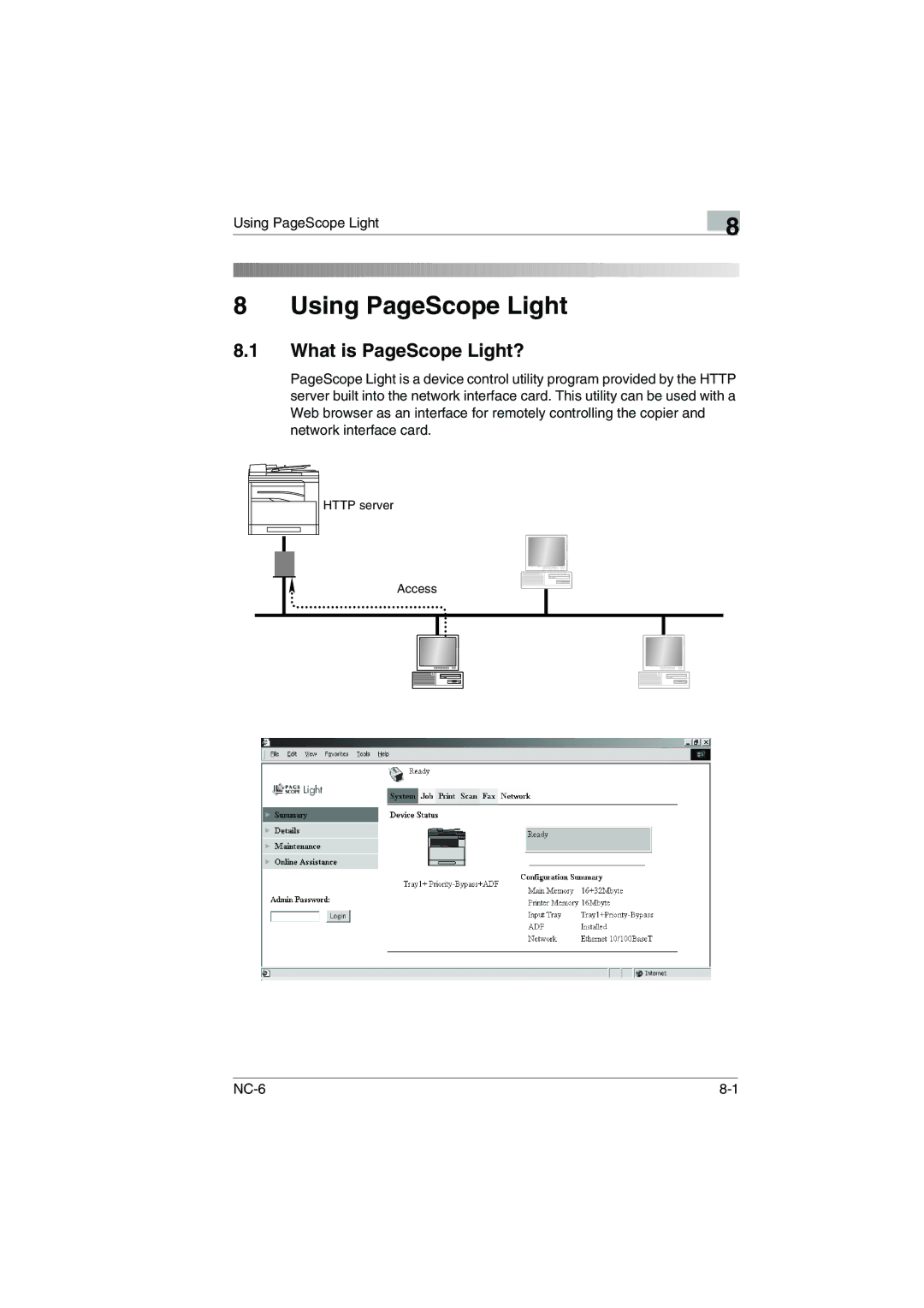 Konica Minolta NC-6 user manual Using PageScope Light, What is PageScope Light? 