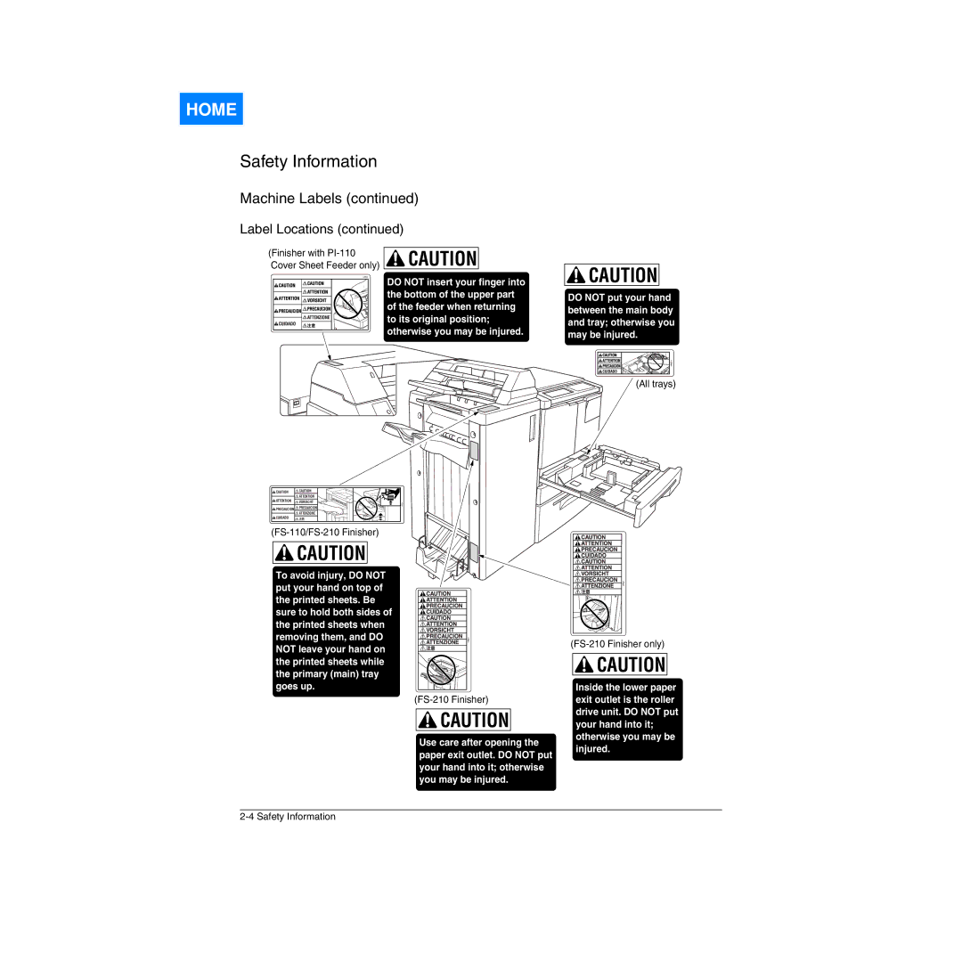 Konica Minolta Network Printer manual All trays 