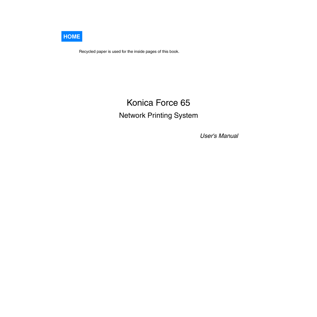 Konica Minolta Network Printer manual Konica Force 