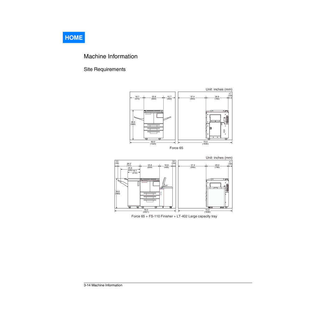 Konica Minolta Network Printer manual Site Requirements 