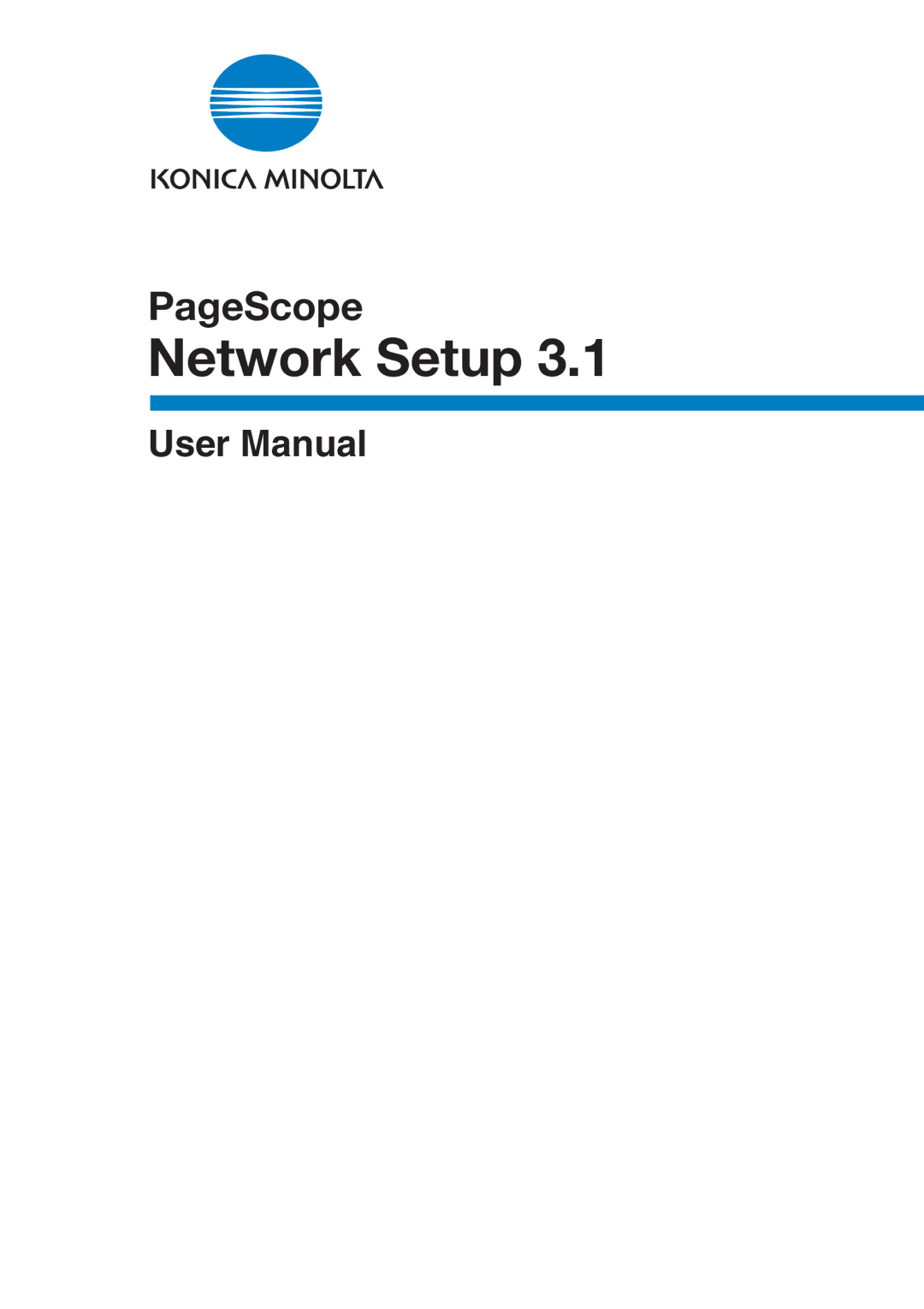 Konica Minolta Network Setup user manual 