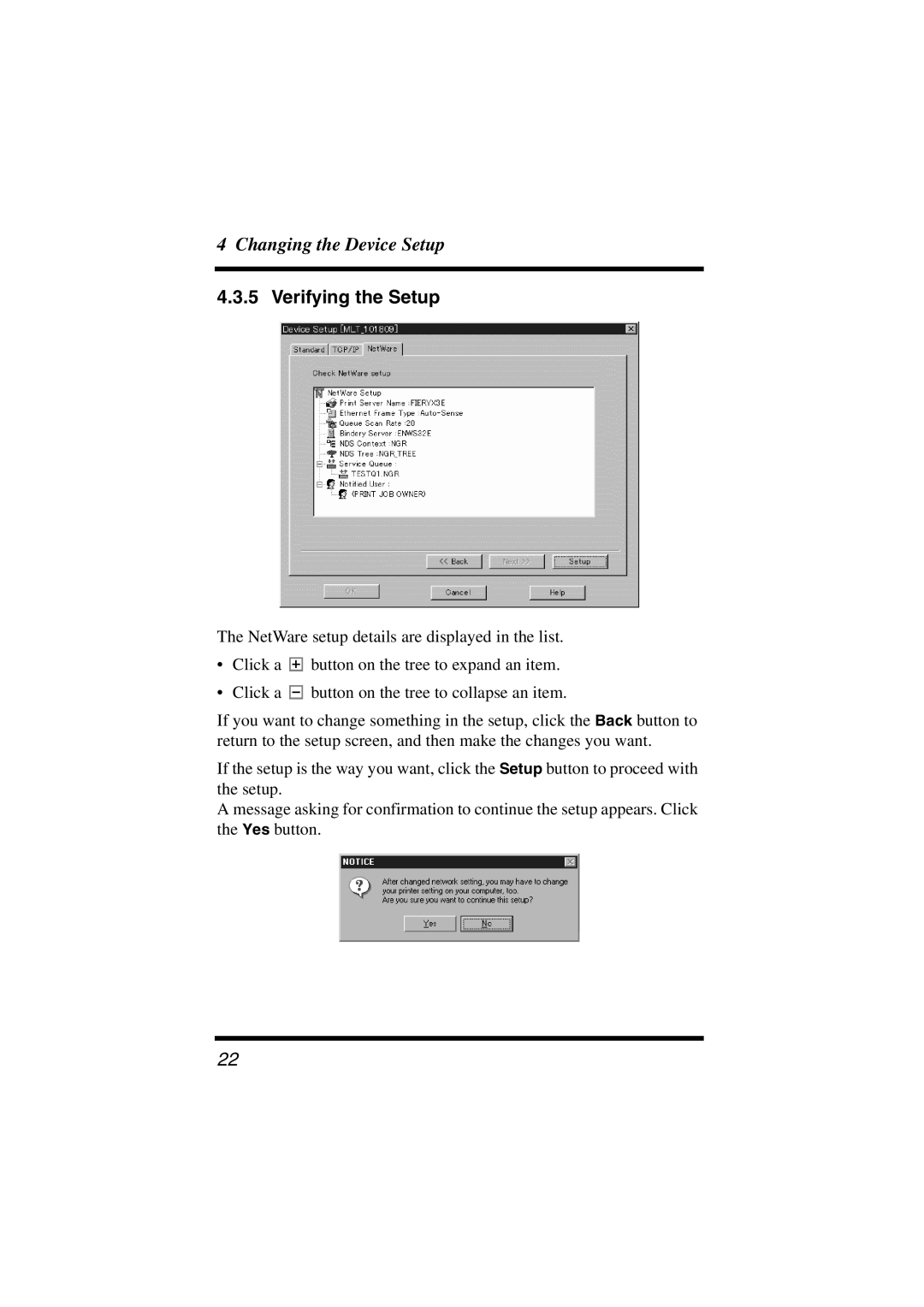 Konica Minolta Network Setup user manual Verifying the Setup 