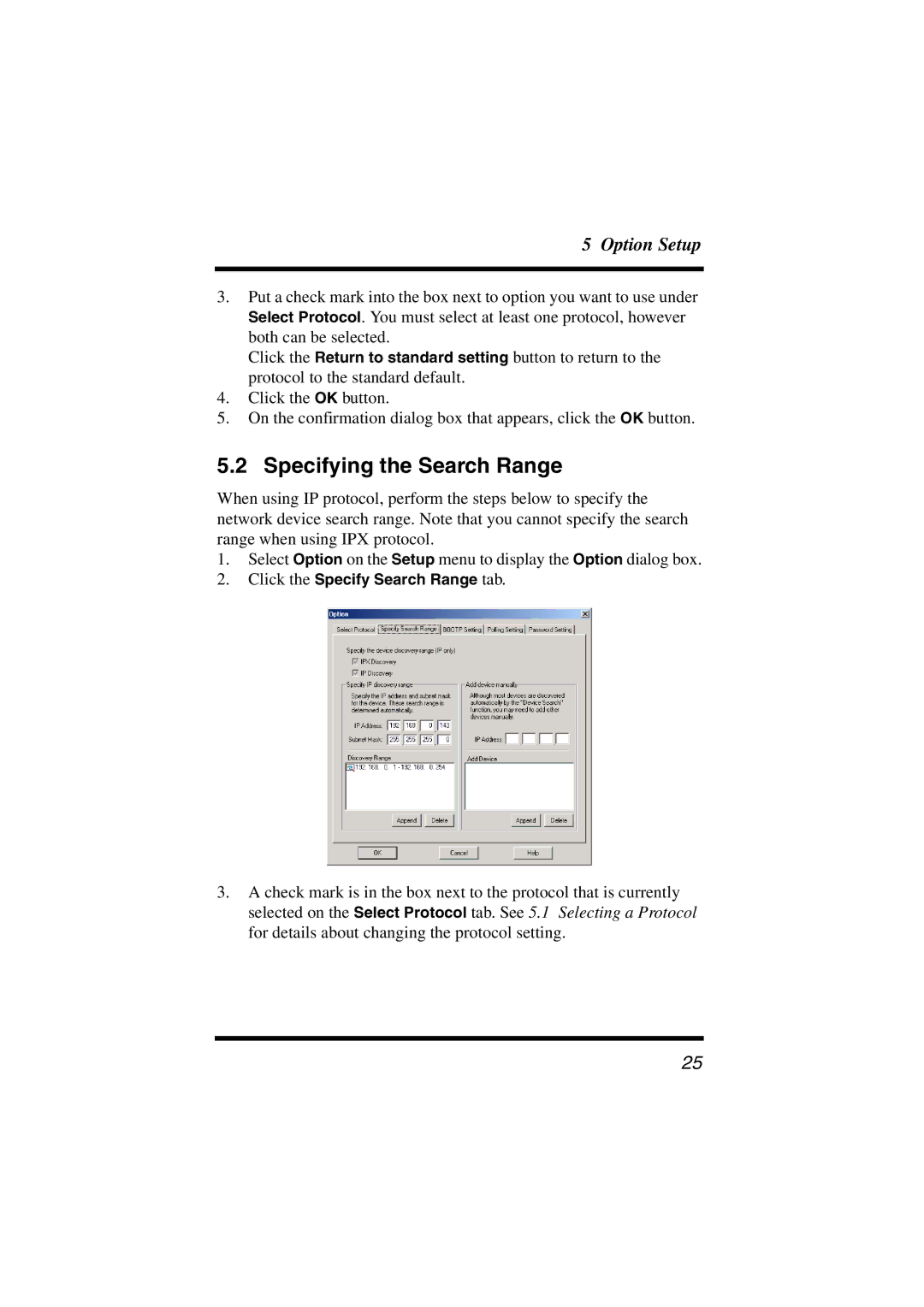 Konica Minolta Network Setup user manual Specifying the Search Range 