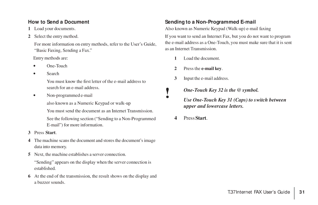 Konica Minolta OKIFAX 5950 manual How to Send a Document, Sending to a Non-Programmed E-mail 