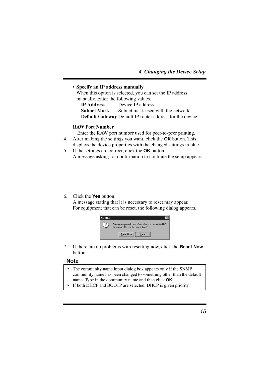 Konica Minolta PageScope user manual Specify an IP address manually, RAW Port Number 