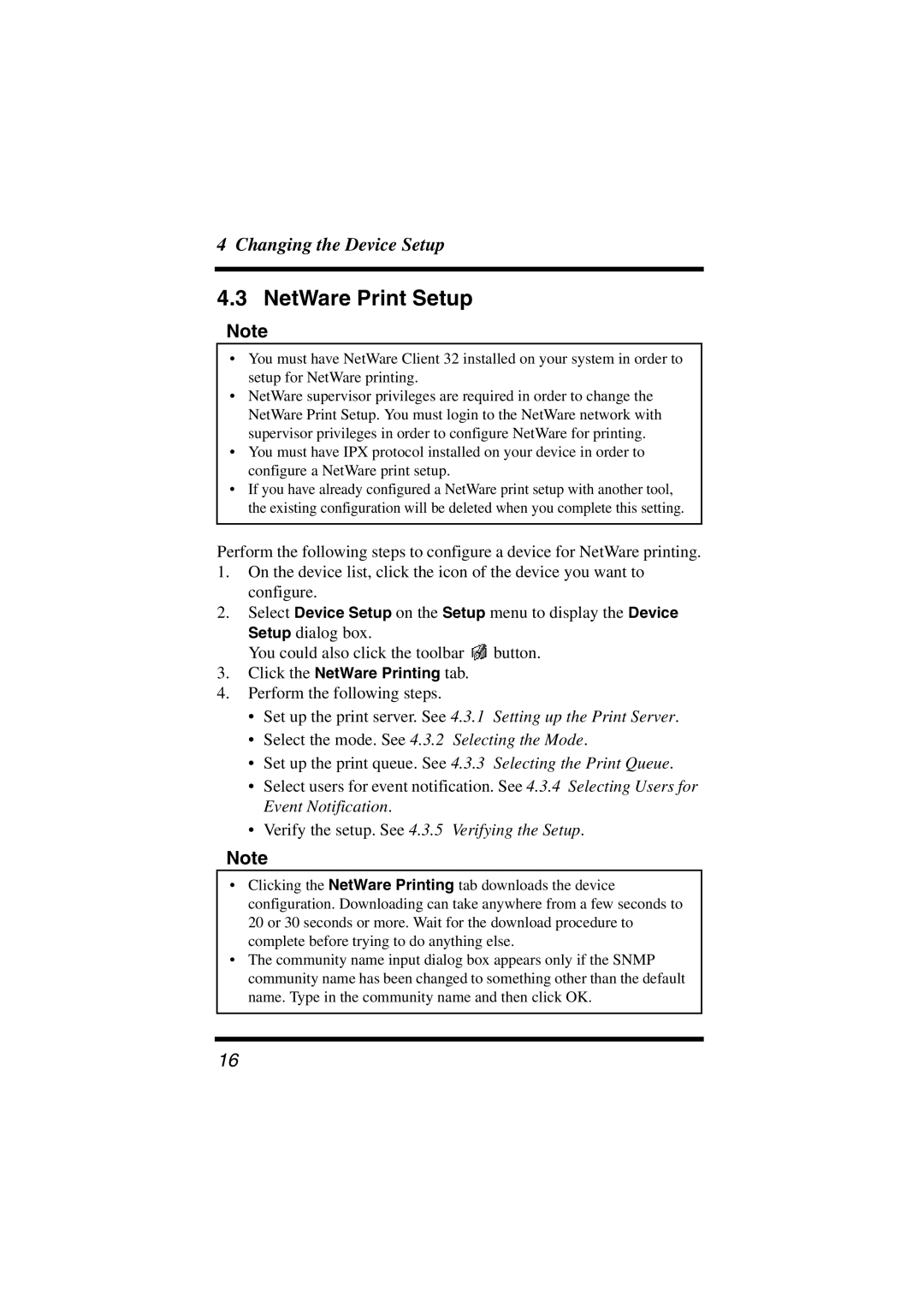 Konica Minolta PageScope user manual NetWare Print Setup, Verify the setup. See 4.3.5 Verifying the Setup 