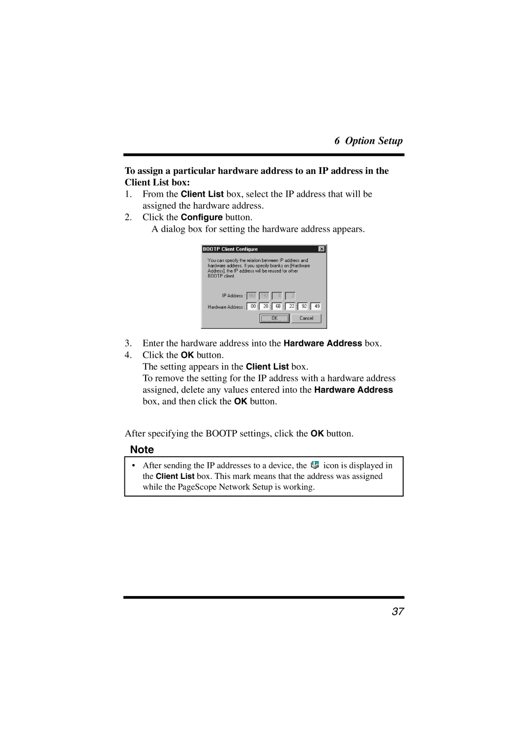 Konica Minolta PageScope user manual Option Setup 