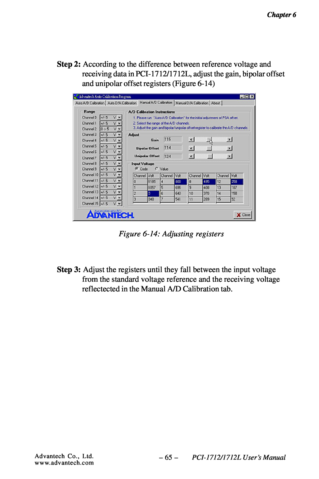 Konica Minolta PCI-1712L user manual 14 Adjusting registers 