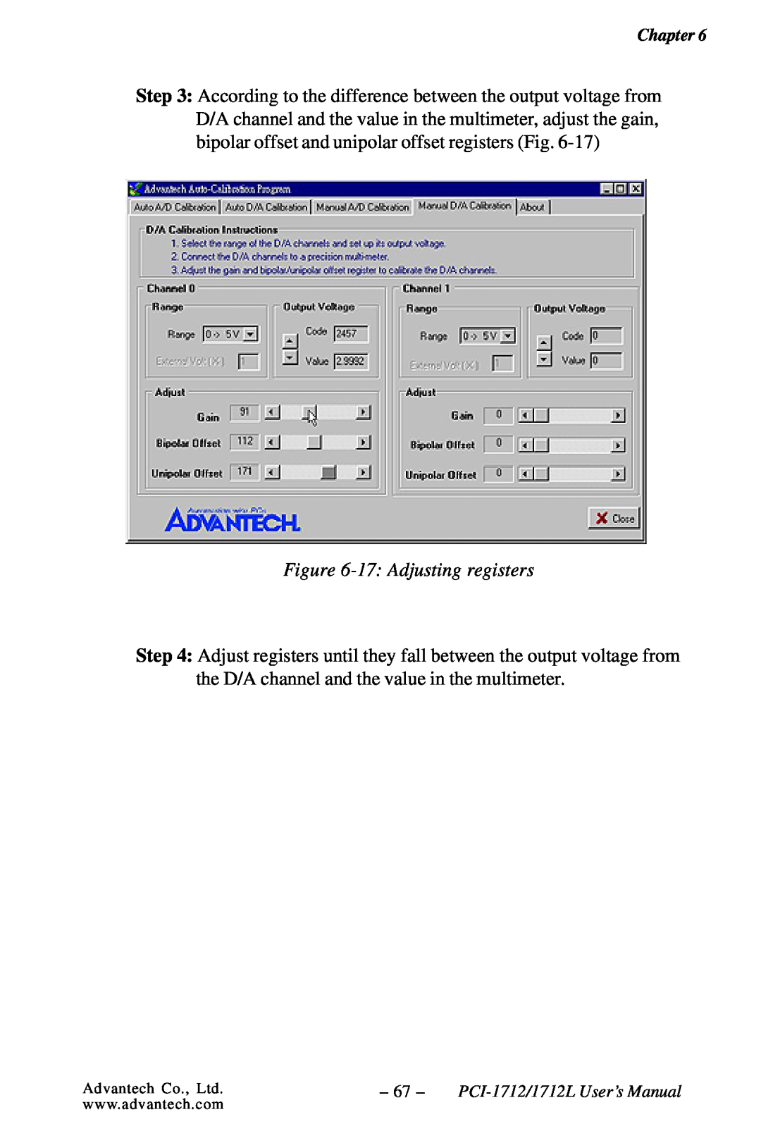 Konica Minolta PCI-1712L user manual 17 Adjusting registers 