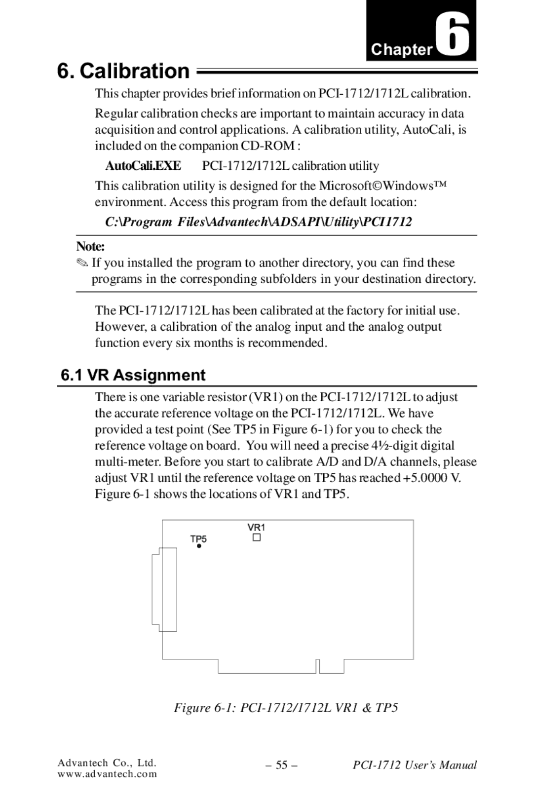 Konica Minolta PCI-1712L user manual Calibration, VR Assignment 