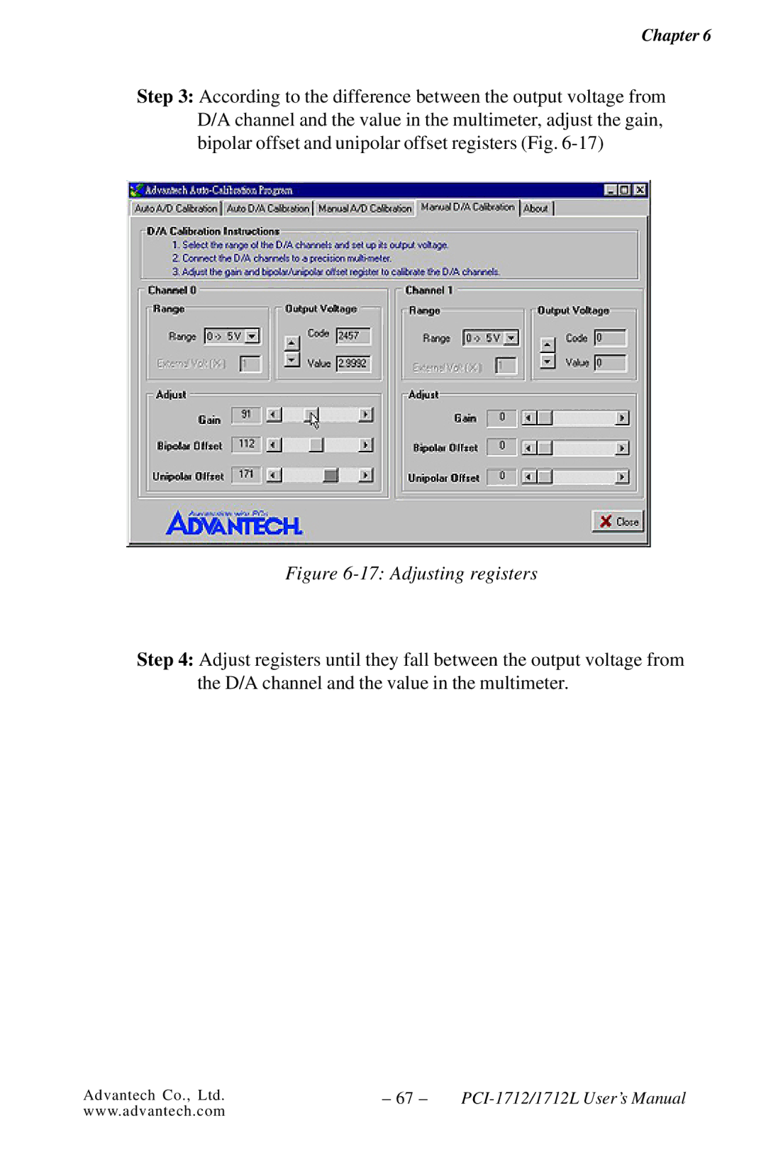 Konica Minolta PCI-1712L user manual Adjusting registers 