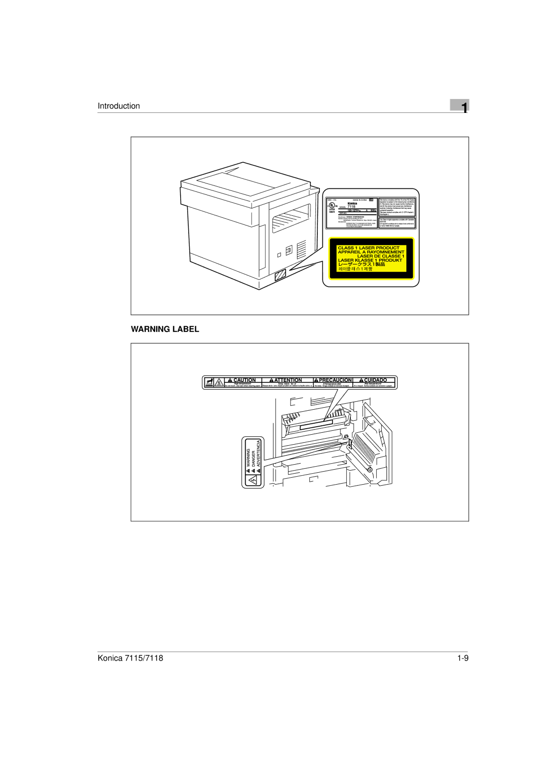 Konica Minolta Printer Copier manual Introduction Konica 7115/7118 