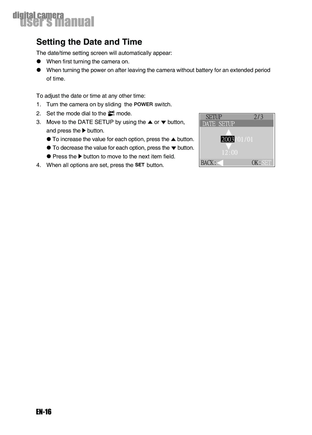 Konica Minolta Revio KD-3300 user manual Setting the Date and Time, EN-16 