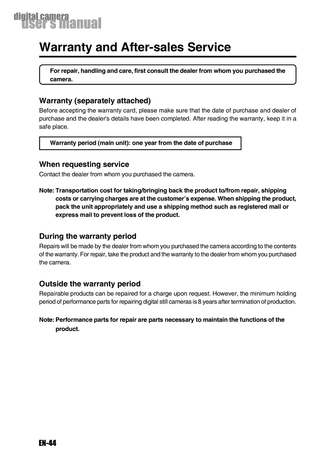 Konica Minolta Revio KD-3300 user manual Warranty and After-sales Service 