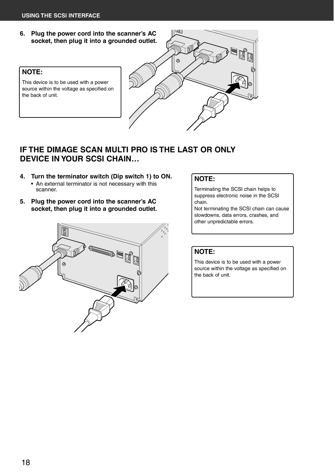 Konica Minolta Scan Multi PRO instruction manual Turn the terminator switch Dip switch 1 to on 