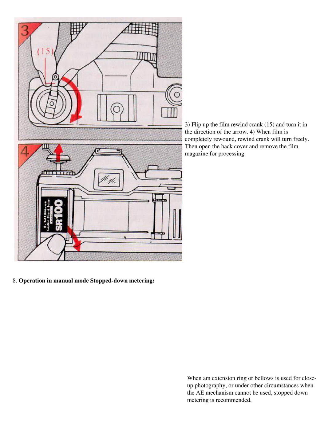 Konica Minolta TC-X Operation in manual mode Stopped-down metering 