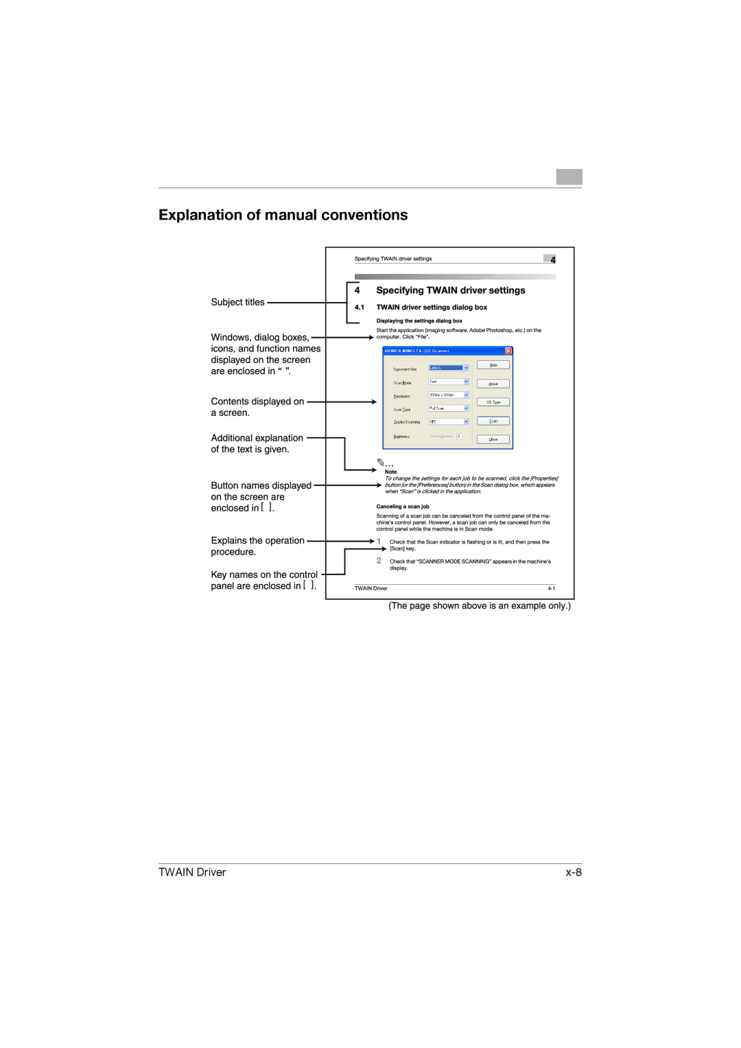 Konica Minolta TWIN Driver Explanation of manual conventions 
