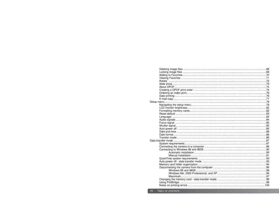 Konica Minolta X21 instruction manual Setup menu 