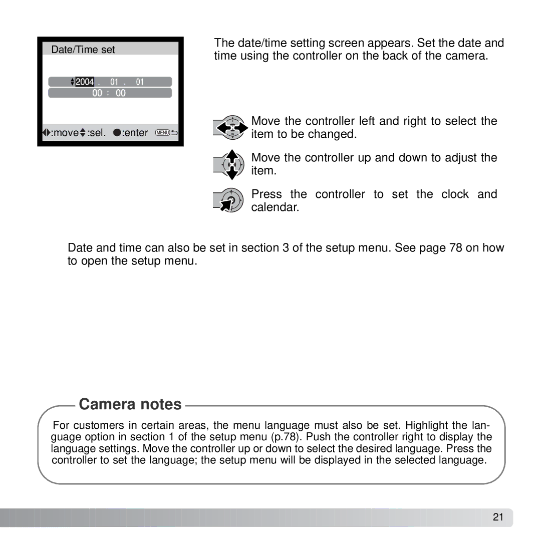 Konica Minolta X21 instruction manual Camera notes 