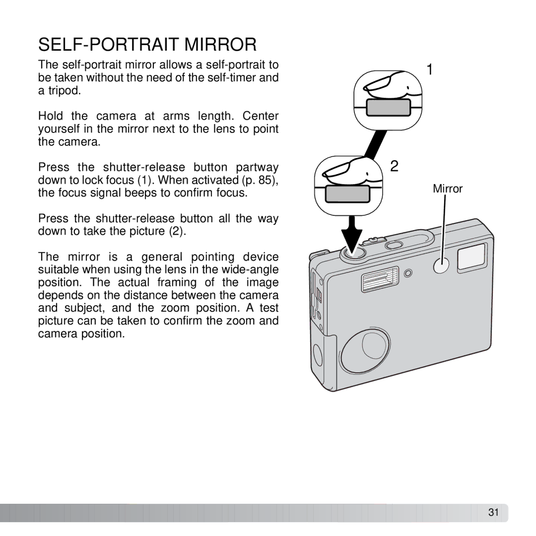 Konica Minolta X21 instruction manual SELF-PORTRAIT Mirror 