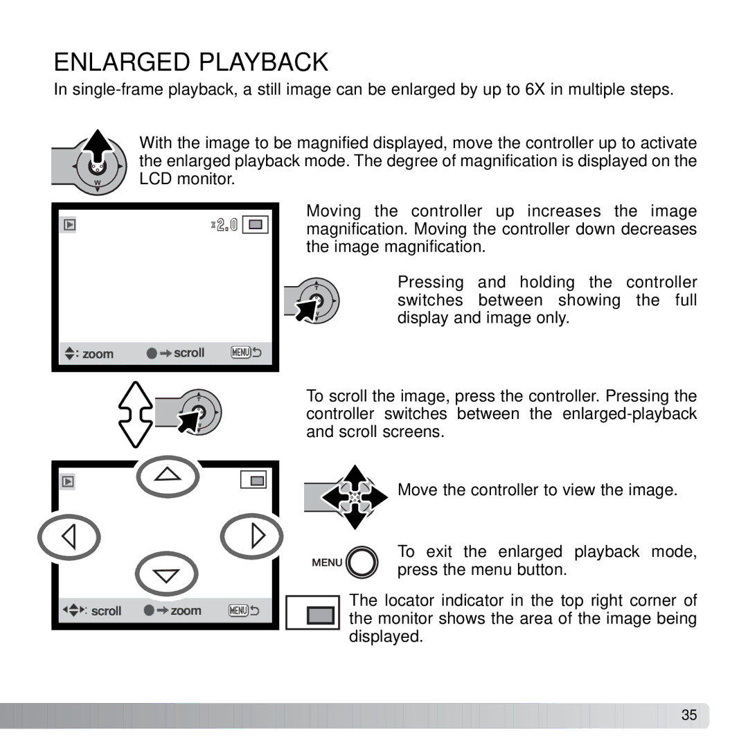 Konica Minolta X21 instruction manual Enlarged Playback 