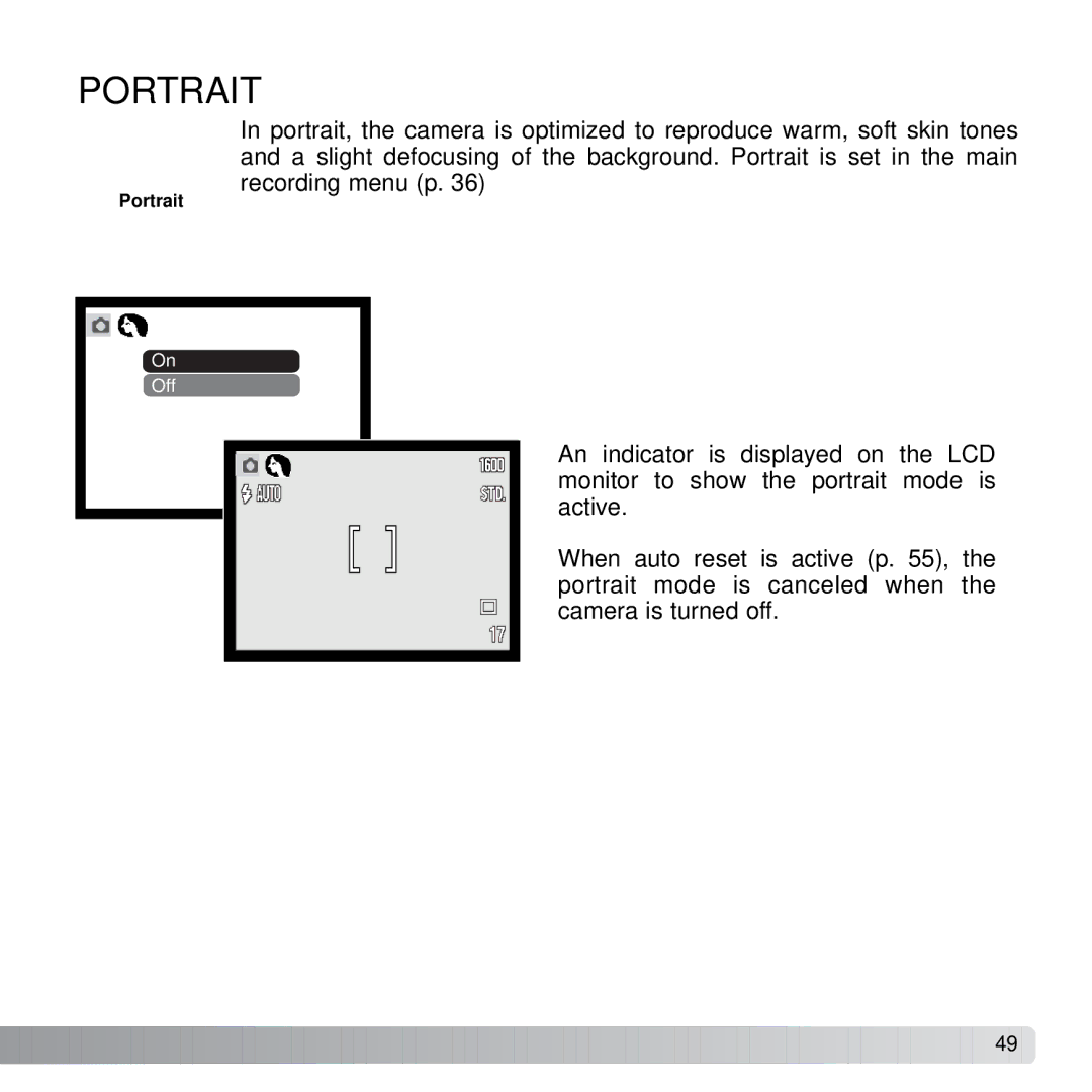 Konica Minolta X21 instruction manual Portrait 