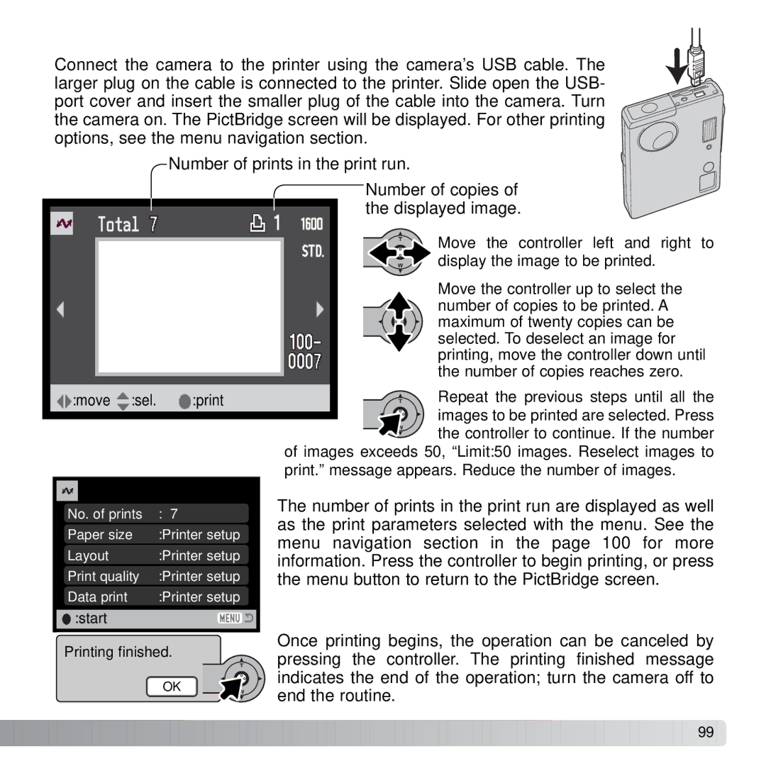 Konica Minolta X21 instruction manual Number of prints in the print run are displayed as well 