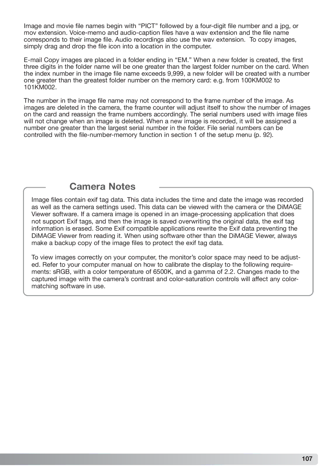 Konica Minolta xg instruction manual 107 