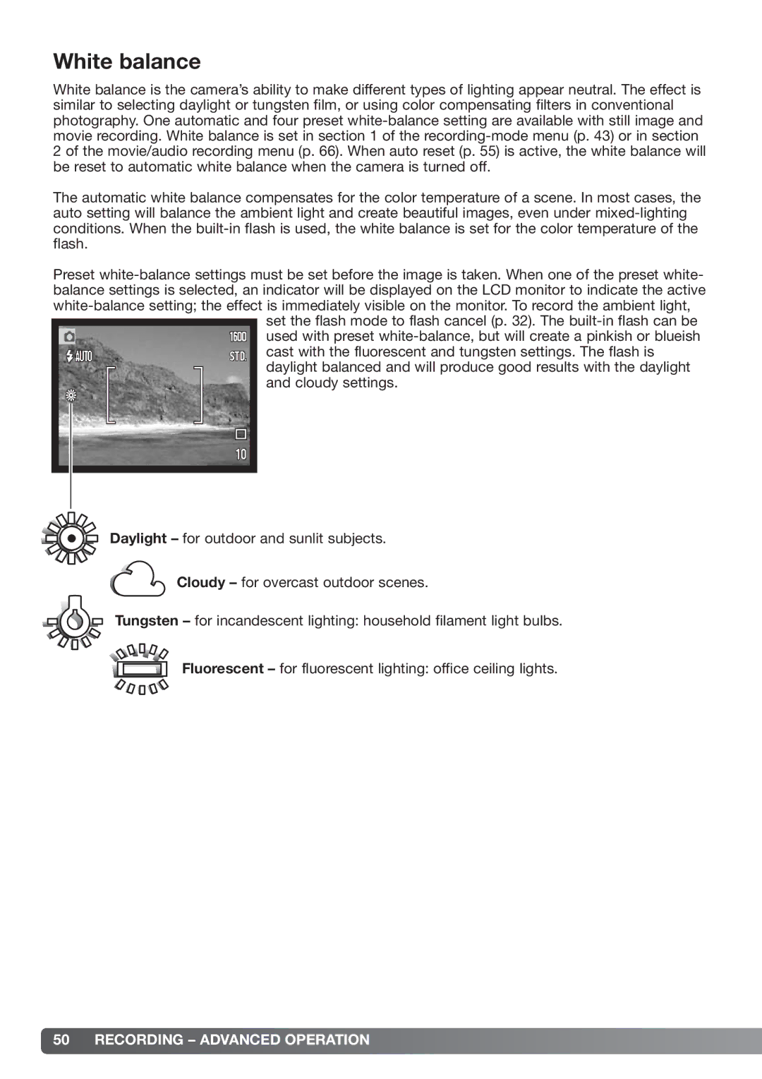 Konica Minolta xg instruction manual White balance 