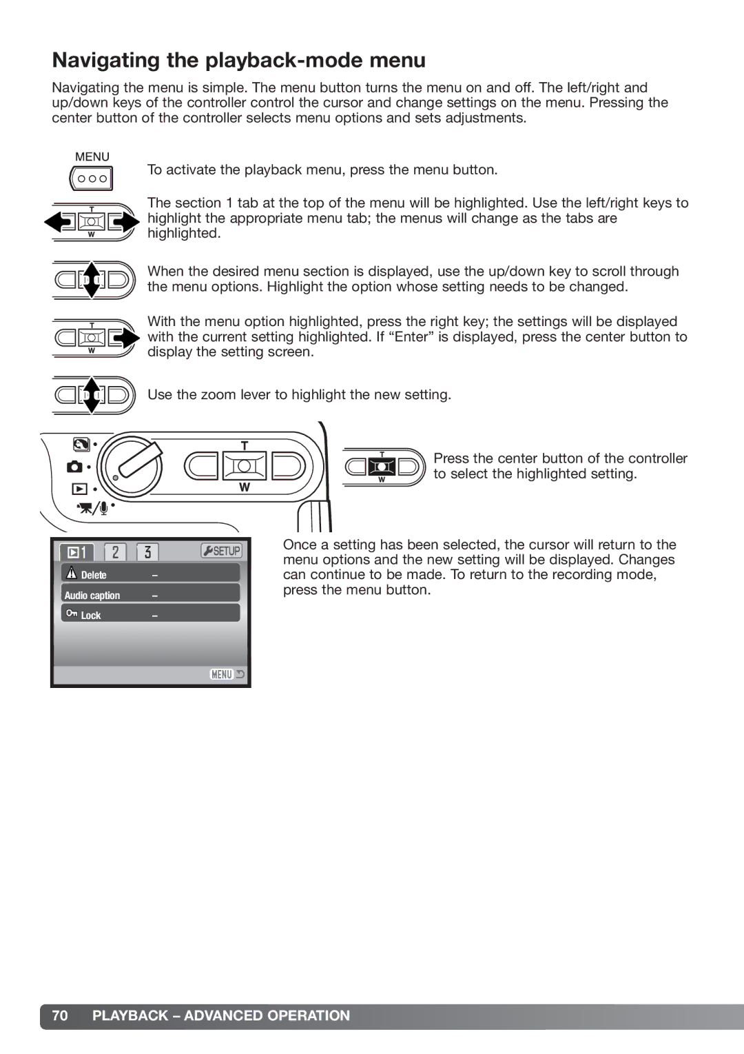 Konica Minolta xg instruction manual Navigating the playback-mode menu 